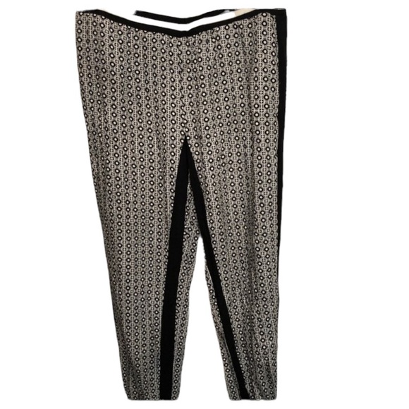 Vanilla Star size large Black & White print silky joggers black tux strip - Picture 2 of 14